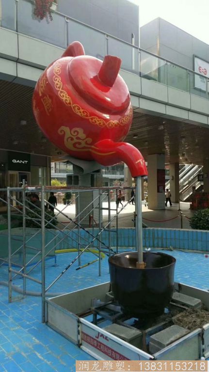 玻璃钢流水壶雕塑,天壶雕塑4 玻璃钢流水壶雕塑,天壶雕塑4