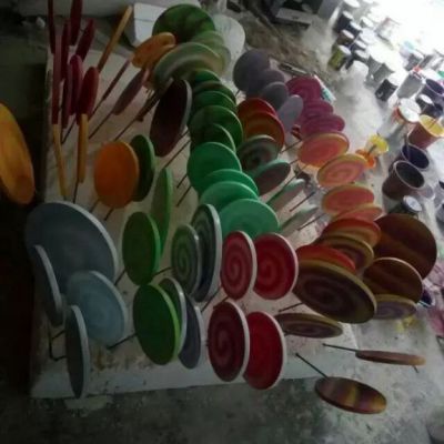 棒棒糖雕塑制作厂家 玻璃钢糖果雕塑